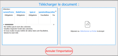 Figure n°5 : Pop-Up d'import. Figure n°5 : Pop-Up d'import.