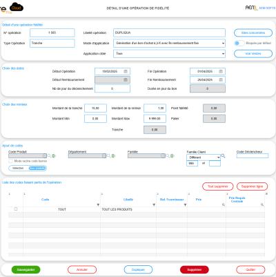 Figure n°4 : Page d'une opération fidélité. Figure n°4 : Page d'une opération fidélité.