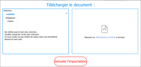 Figure n°18 : Page Importer avec Requis Figure n°18 : Page Importer avec Requis