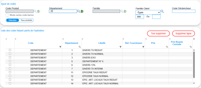Figure n°15 : Cellule liste codes Figure n°15 : Cellule liste codes