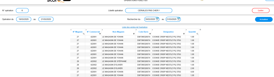 Figure n°9 : Page des ventes Figure n°9 : Page des ventes